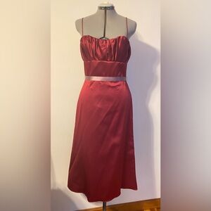 Holiday Perfect! Dark Red/Maroon Satin Dress by Jim Hjelm Occasions. Size 12.